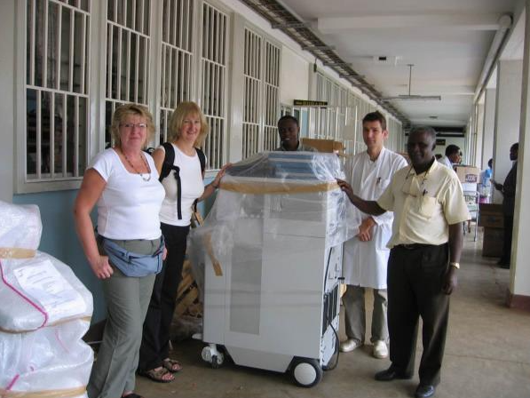 Pat Atwell and Judith Cobb sonographers with donated ultrasounds.